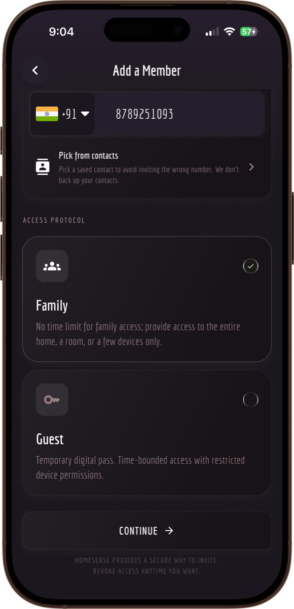 Enter member details